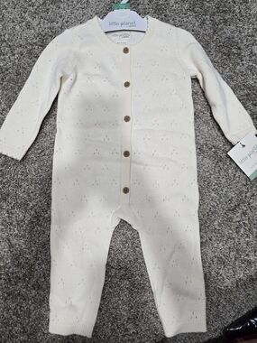 Little Planet Cream Knit Baby One-Piece Romper